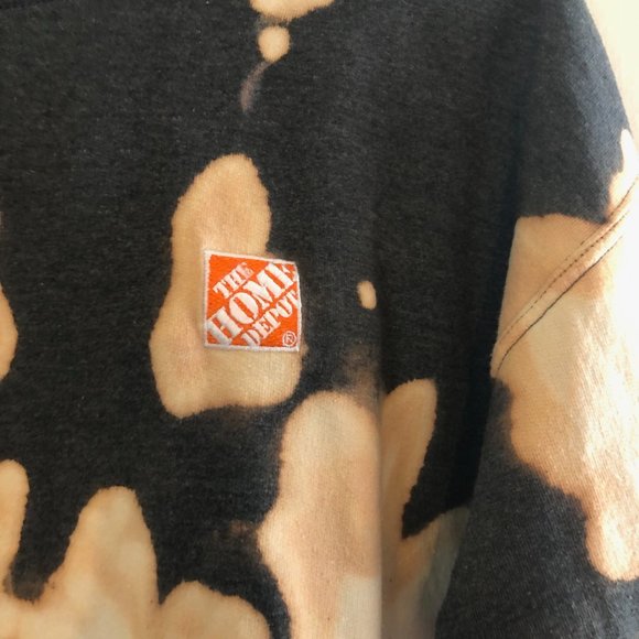HOME DEPOT BLEACH DYED GREY HOODIE RARE UNIQUE - Picture 3 of 6